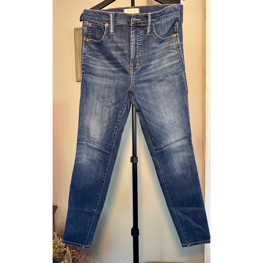 Madewell High Rise Skinny Crop Jeans Dark Wash Women's 30 - Picture 2 of 10